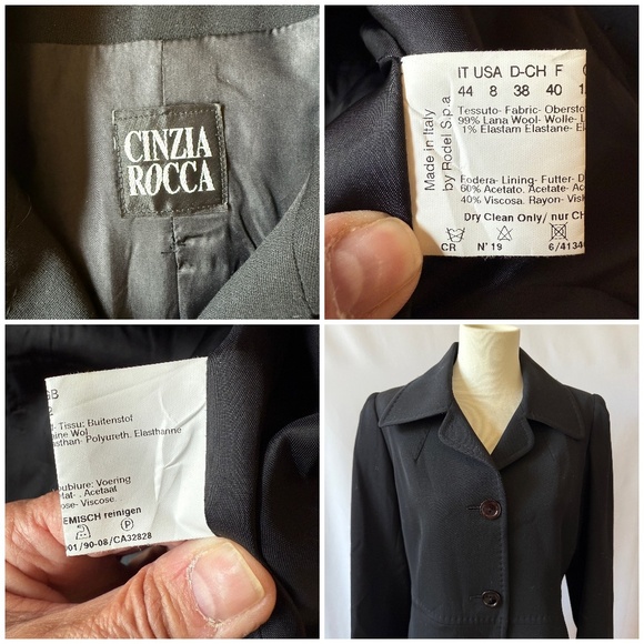 CINZIA ROCCA COAT WOOL KNEE LENGTH LINED LUXURY MINIMALIST CLASSIC TIMELESS 8 - Picture 13 of 13